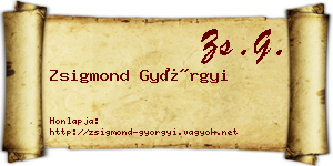 Zsigmond Györgyi névjegykártya